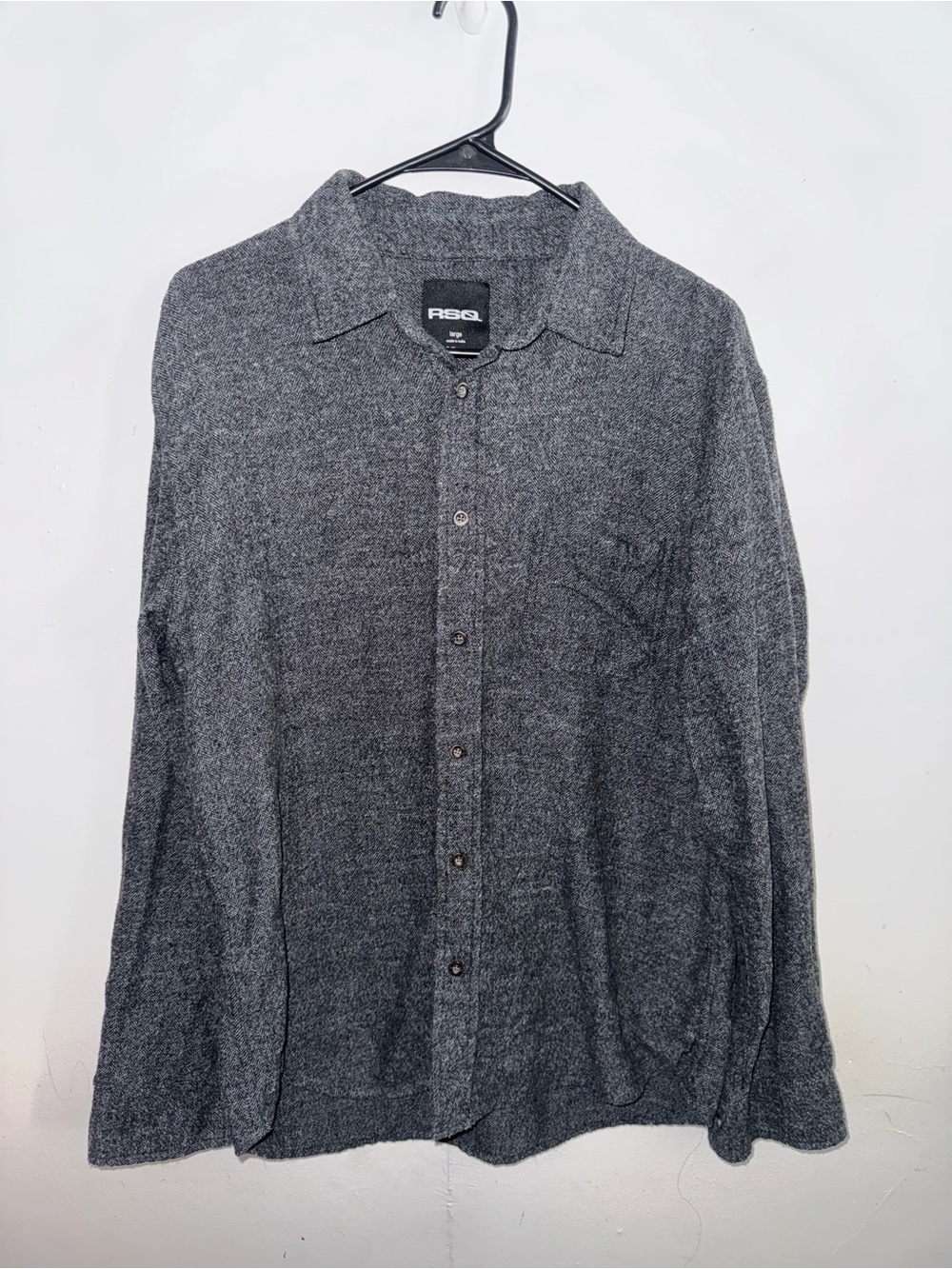 RSQ Men’s Gray Button Up Shacket Size Large